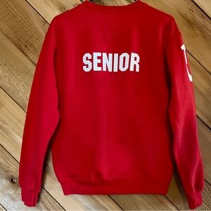 Vintage-style Red “Seniors” Sweatshirt Size Small